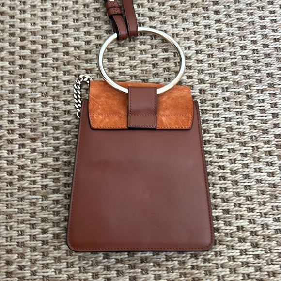 CHLOE Faye Brown Bag with Gold Ring 24 inch drop Mini in Brown calfskin/ suede - Picture 7 of 12